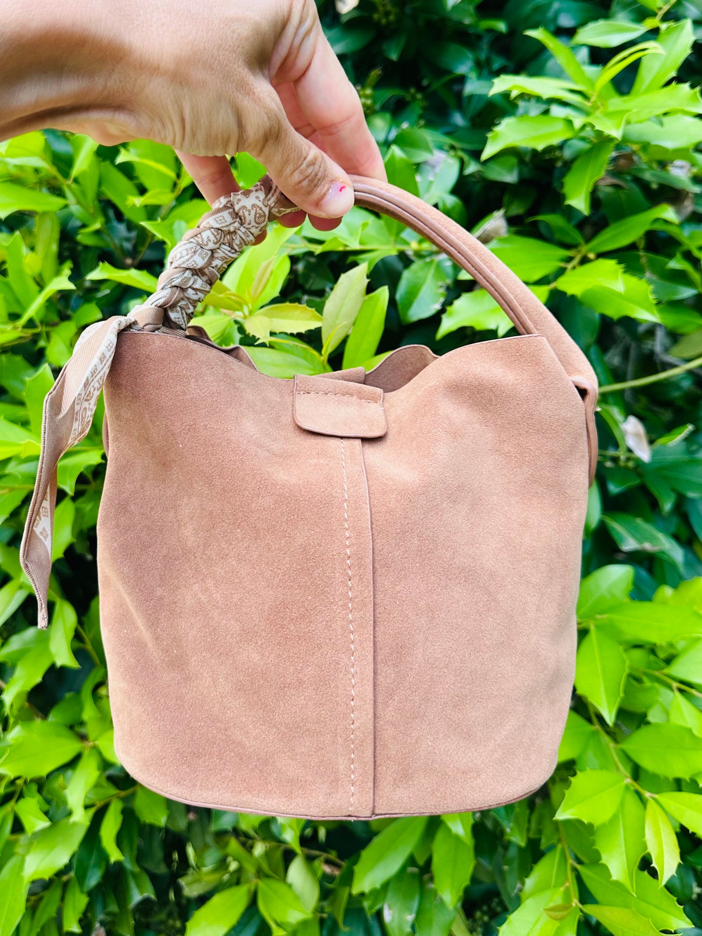 Shelley Suede Crossbody Bag- Tan