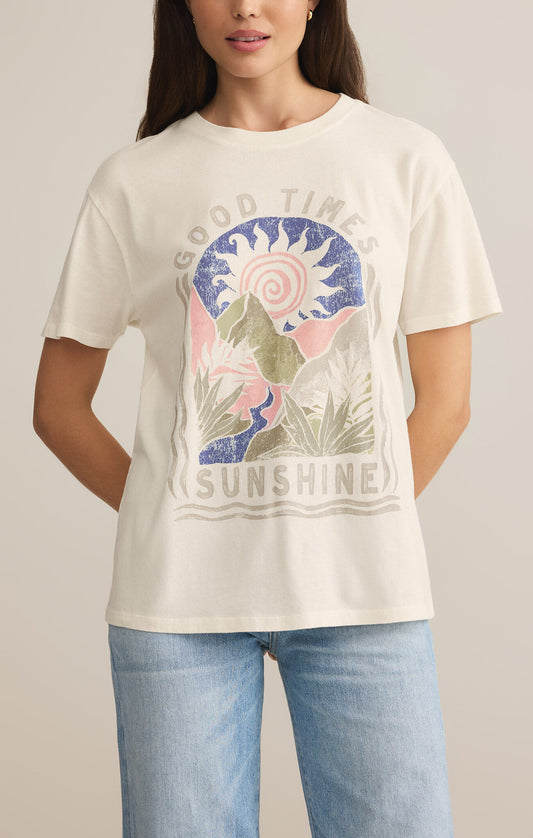 Z Supply Sunshine Boyfriend Tee- Sea Salt