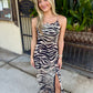 Adella Maxi Dress- Caramel Zebra
