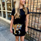 Tiger Wrap Around Dress- Black