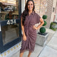 Tori Midi Dress- Walnut