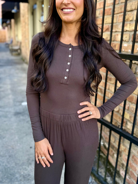 Z Supply Just Right LS Top- Cocoa Bean