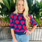 Heart Sweater Top- Navy