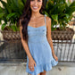 Hampton Denim Mini Dress- Light Denim