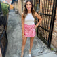 Sophia Skort- Pink Jacquard