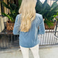 Ashley Velvet Blazer- Dusty Blue