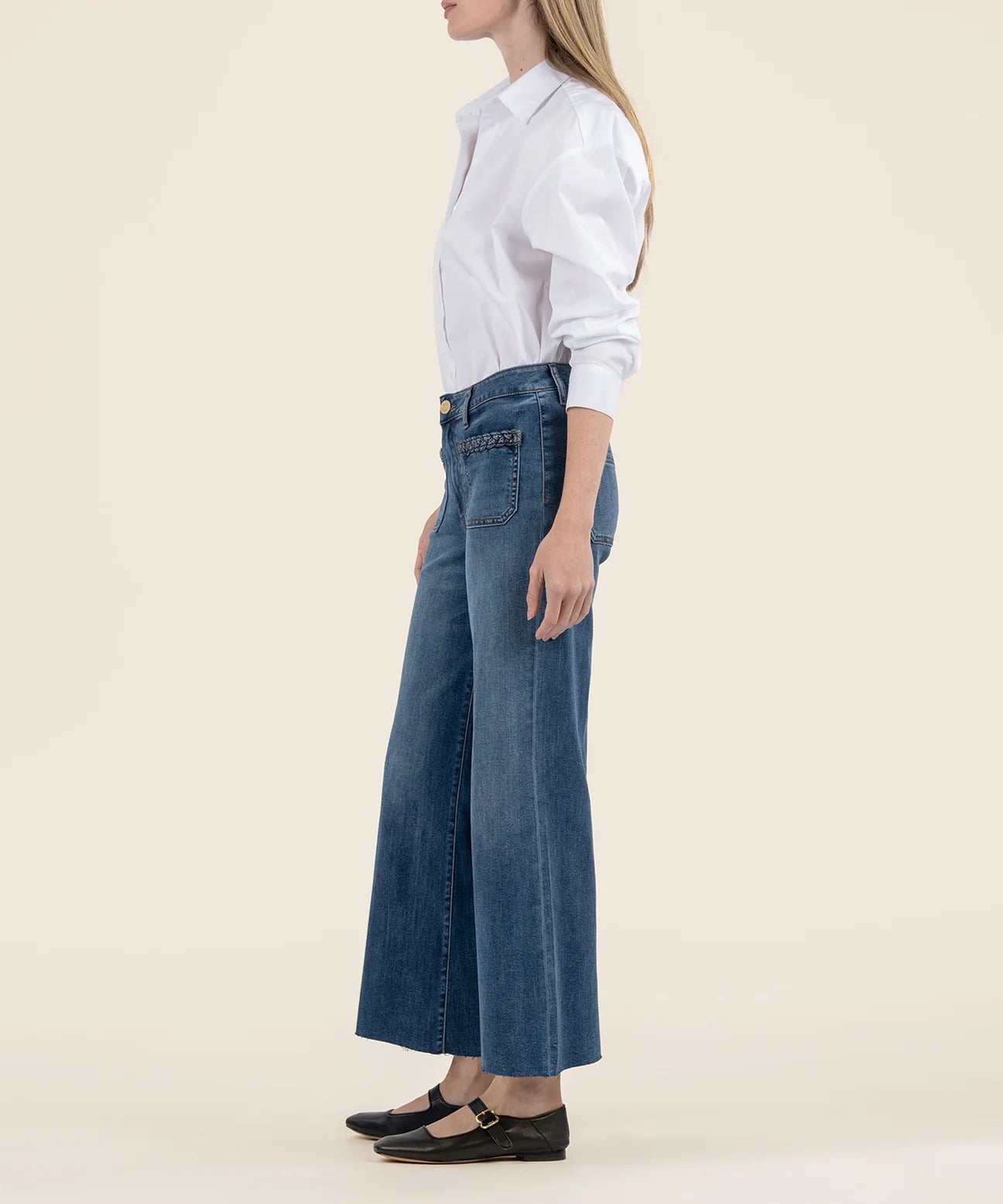 Meg (Famed) HR Wide Leg Denim- Dark Base