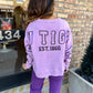LSU Sequin Boxy Sweatshirt- Lavender
