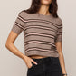 Z Supply Gatewood Stripe Sweater Top- Heather Ash