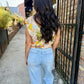 Limoncello Ruched Tank- Sunflower