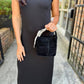 Shelley Suede Crossbody Bag- Black