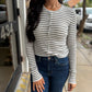 Z Supply Rosanna Stripe Sweater Top- Chalk