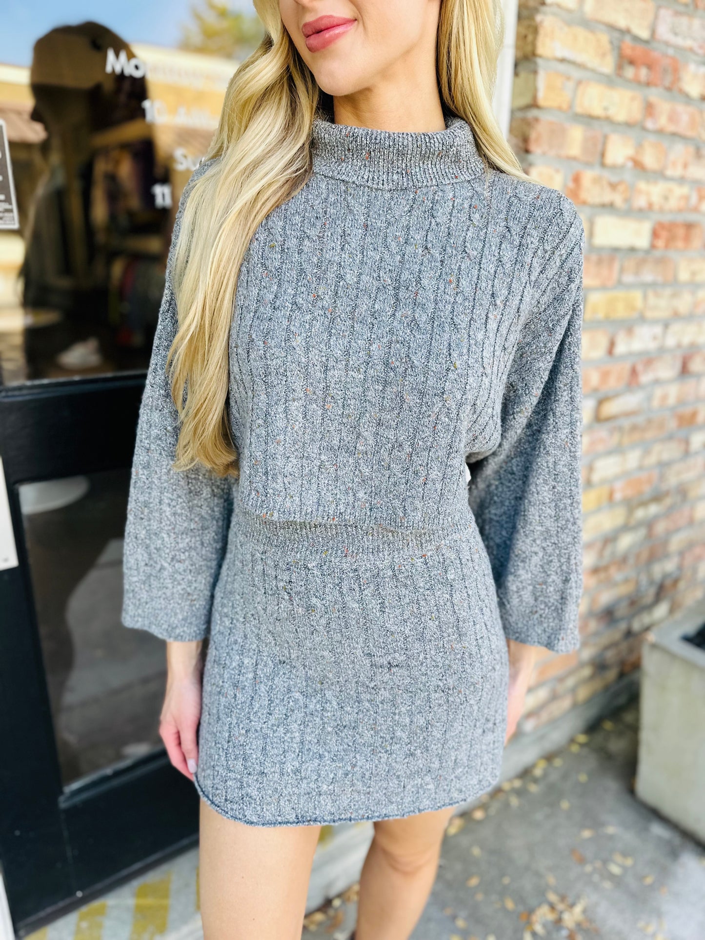 Molinary Cable Sweater- Grey Multi