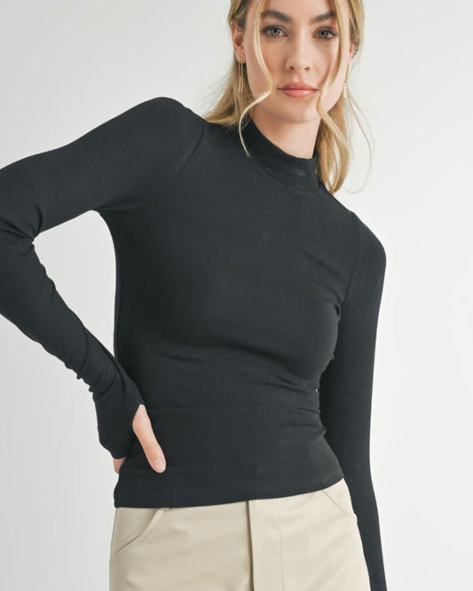 Ronan Crewneck Top- Black