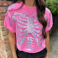 Tonal Skeleton Top- Pink