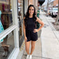 Anahi Drawstring Romper- Black