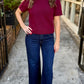 Brandon Sweater Top- Merlot