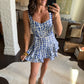 Hailey Romper- Cobalt Trail