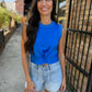 Twist Front Top- Blue