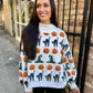 Witch Hat, Pumpkin & Cat Mockneck Sweatshirt