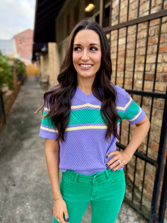 MG Pastel Jersey Top- Purple