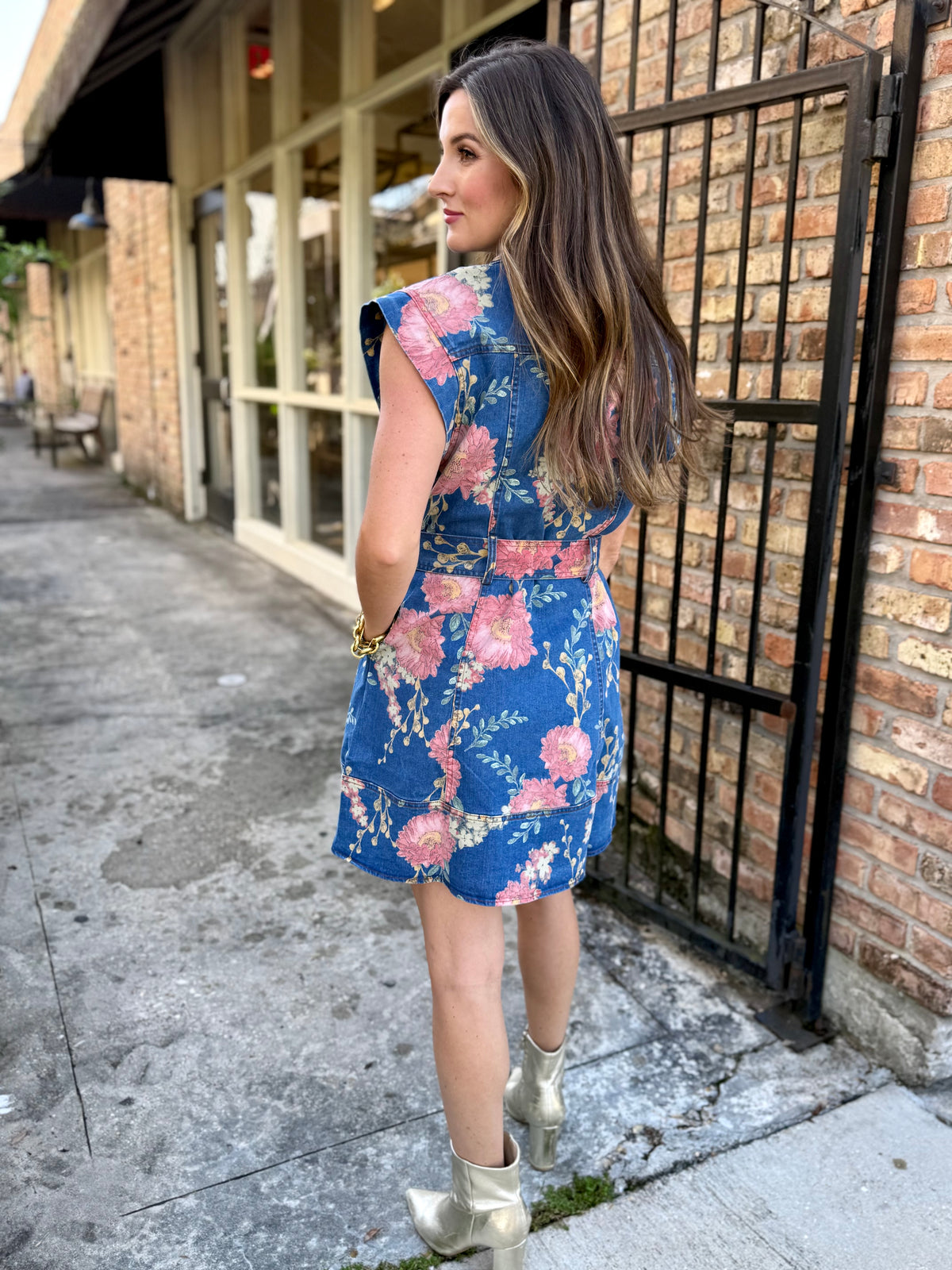 Meadow Floral Denim Dress