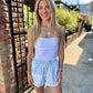 Starlet Gingham Shorts- Sky Blue