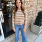 Sheri Striped Sweater- Taupe Cream