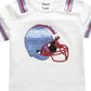 Miss Helmet Tee- Lt Blue/Red