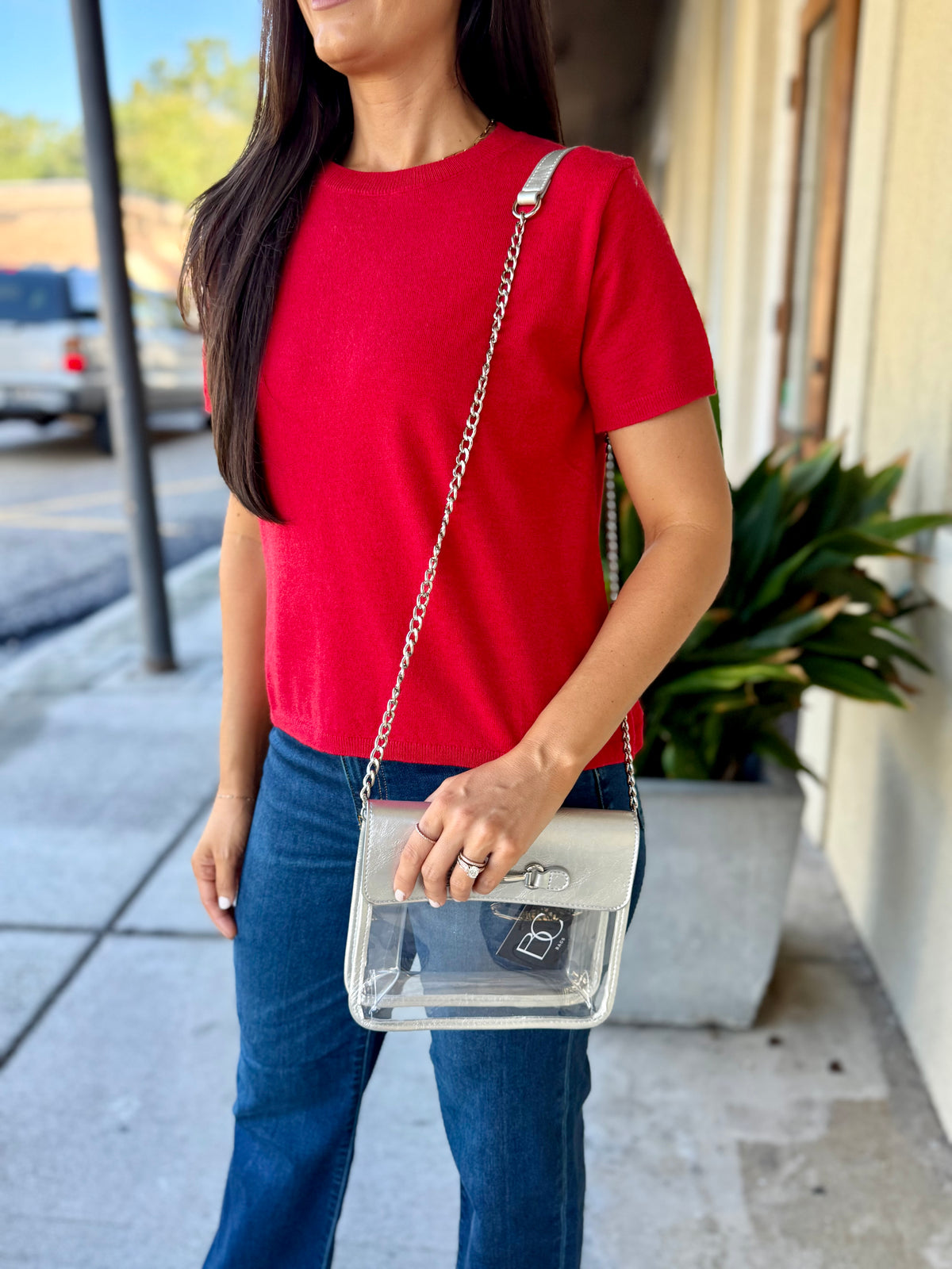 Crystal Sweater Top- Chili