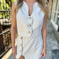 Wavy Cutout Mini Skort- Linen