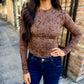 Z Supply Onyx Snake LS Top- Cocoa Bean