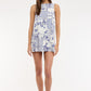 Vintage Palm Boat Neck Plain Mini Dress