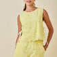 Kenny Eyelet Tied Top- Lemon