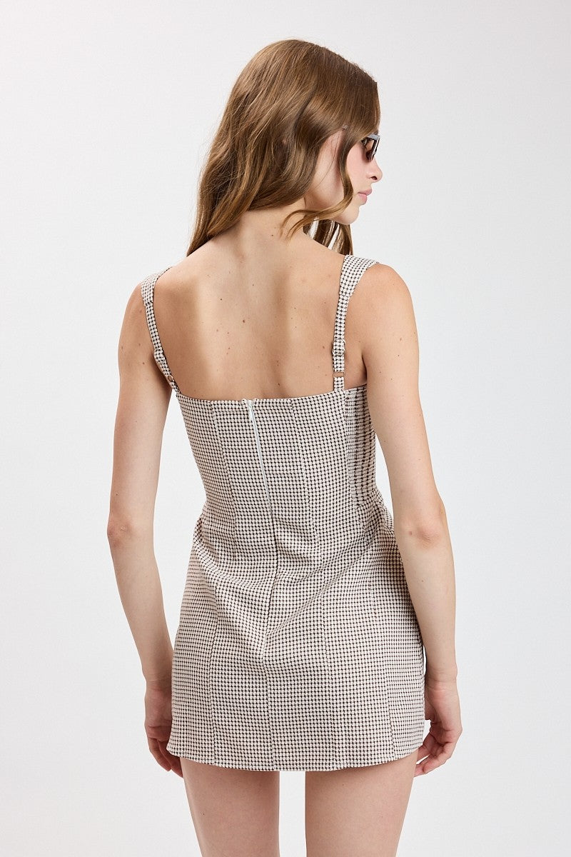 Zara Gingham Romper- Brown