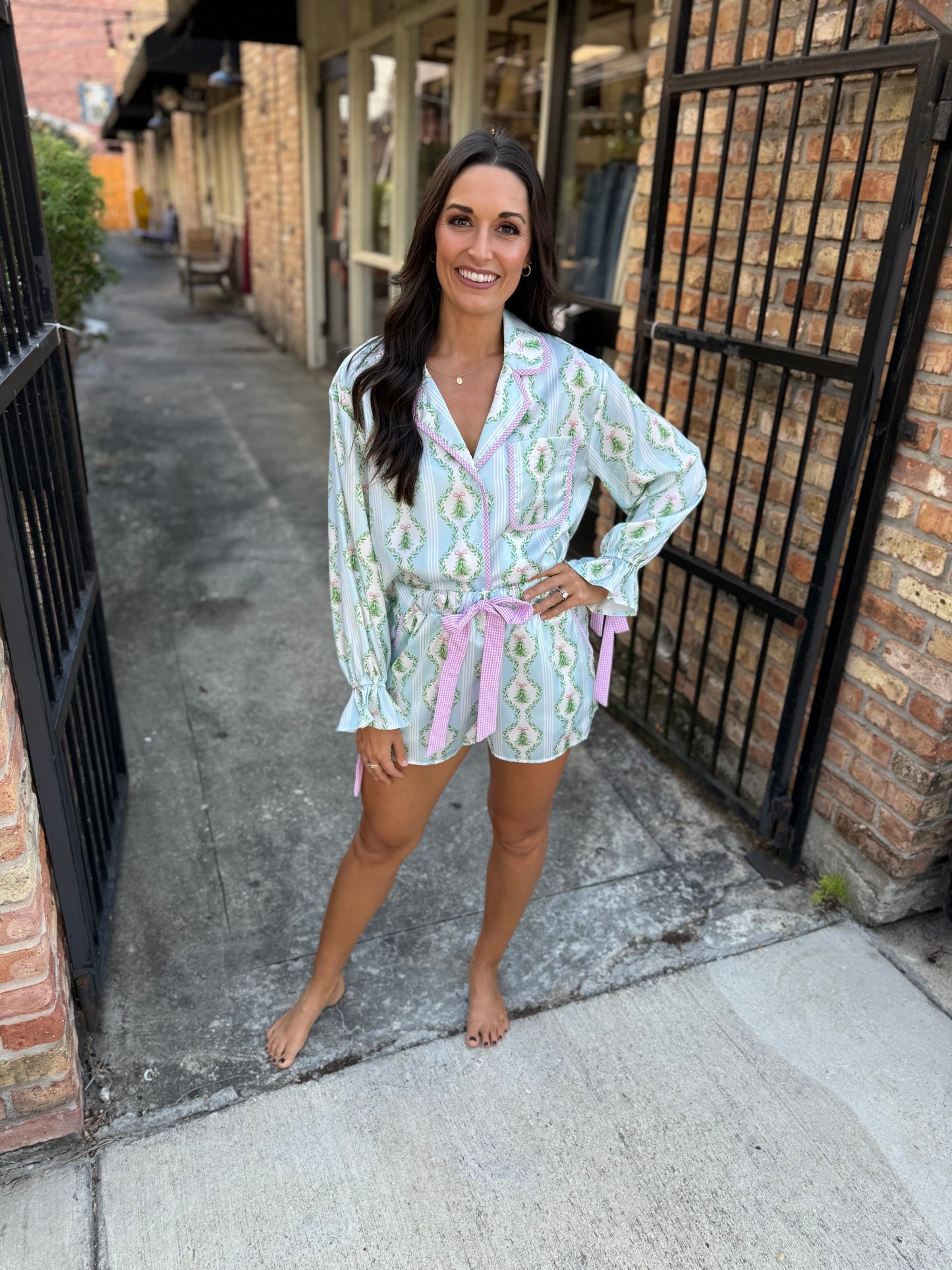 Christmas Tree Pajama SET- Blue/Green