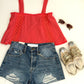 Doha Eyelet Flowy Tank- Bright Pink