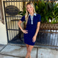 Bianca Collared Mini Dress- Navy Denim