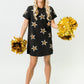 Gameday Star Dress- Black & Gold