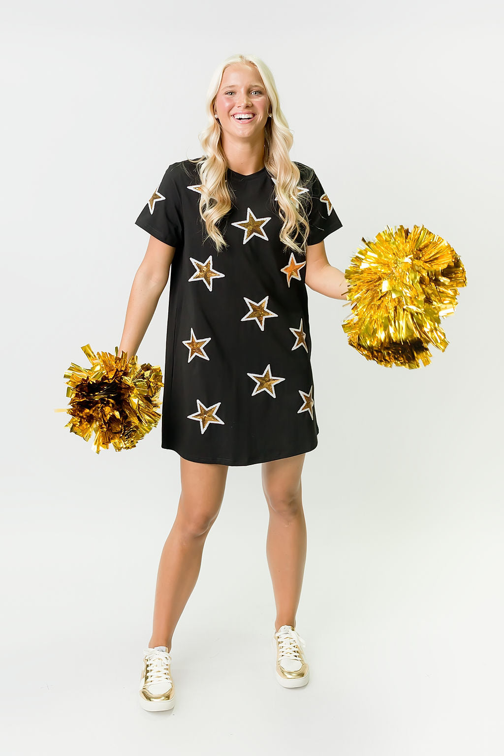 Gameday Star Dress- Black & Gold