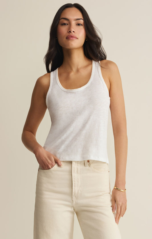 Z Supply Julian Crochet Tank- White