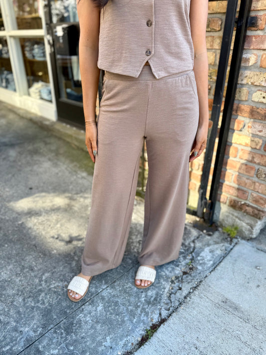 Z Supply Andrew Wide Leg Pant- Milk Shake