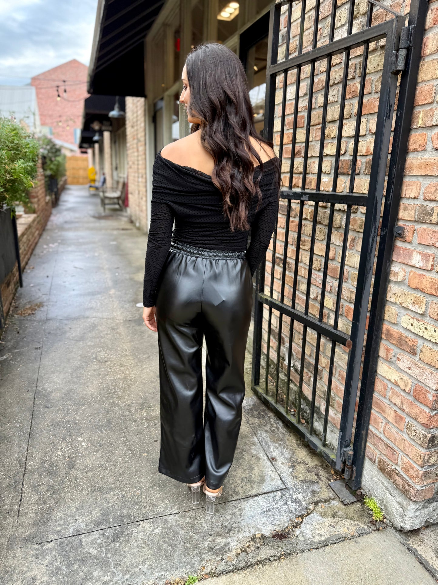 Z Supply Whimsy Off the Shoulder Mesh Top- Black