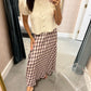 August Midi Skirt- Lavender Check