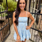 Gina Embroidered Smocked Tiered Romper