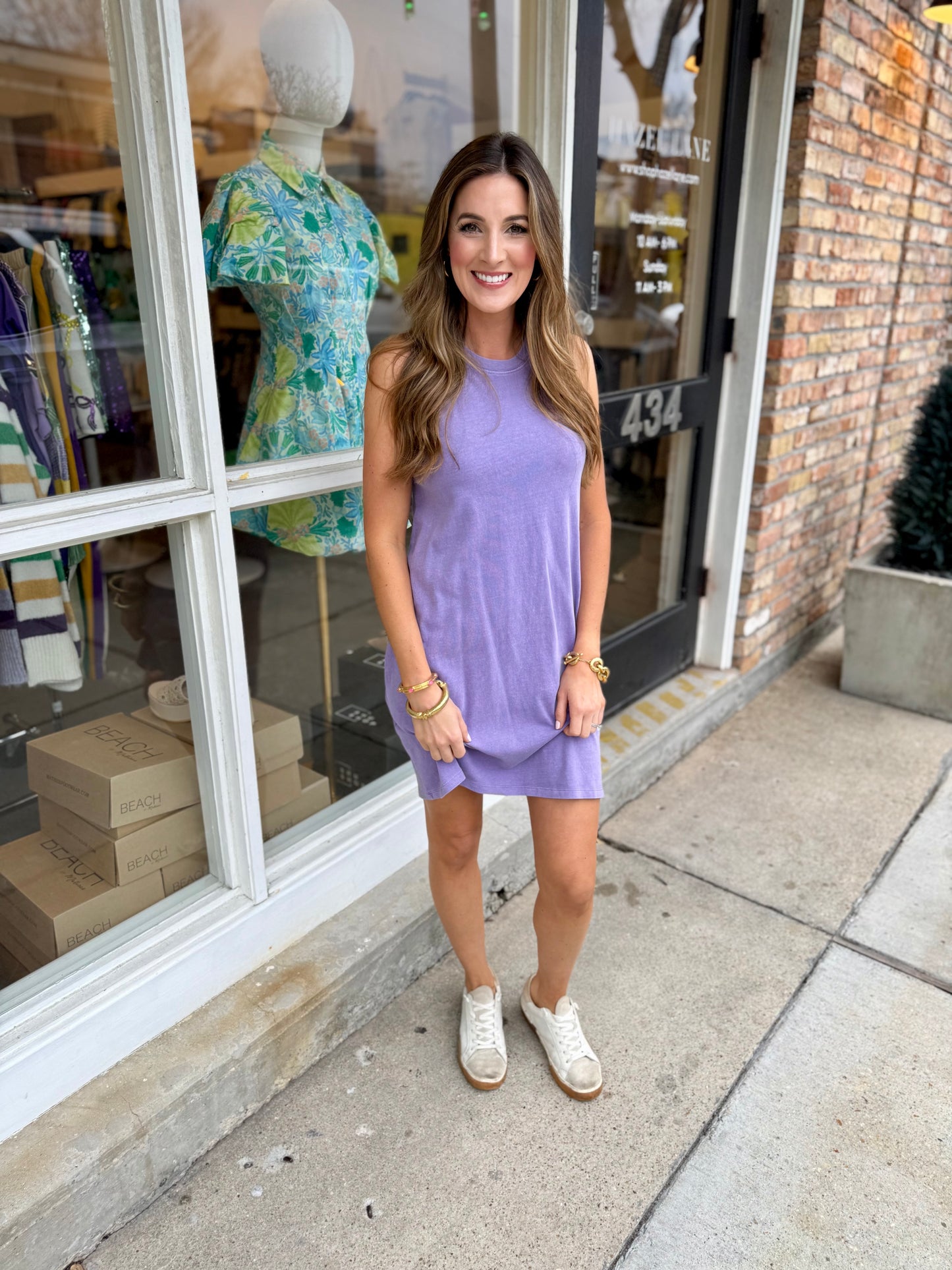 Peter Sleeveless Pocket Dress- Dusty Purple
