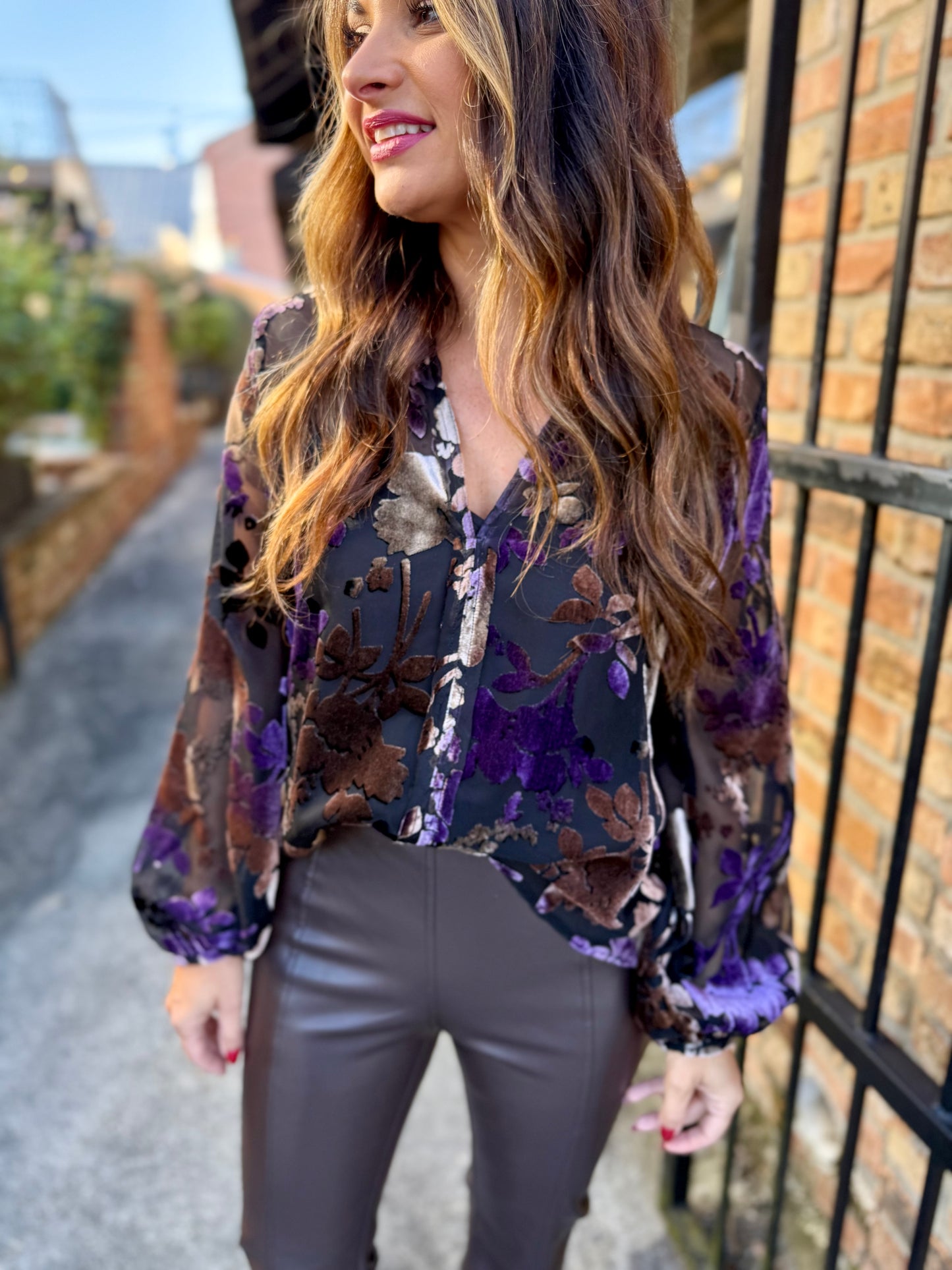 Jacaranda Burnout Top- Purple