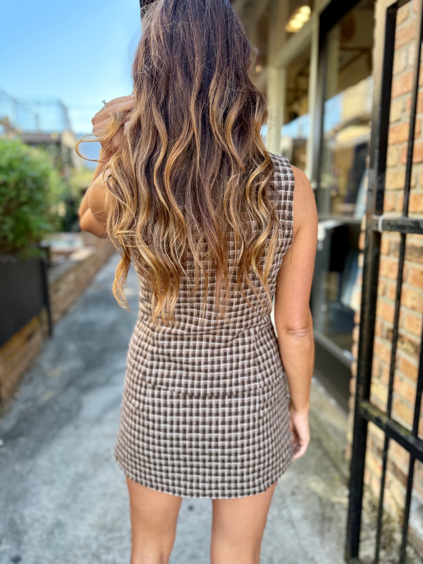 Plaid 2 PC Set- Tan/Brown