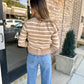 Sheri Striped Sweater- Taupe Cream
