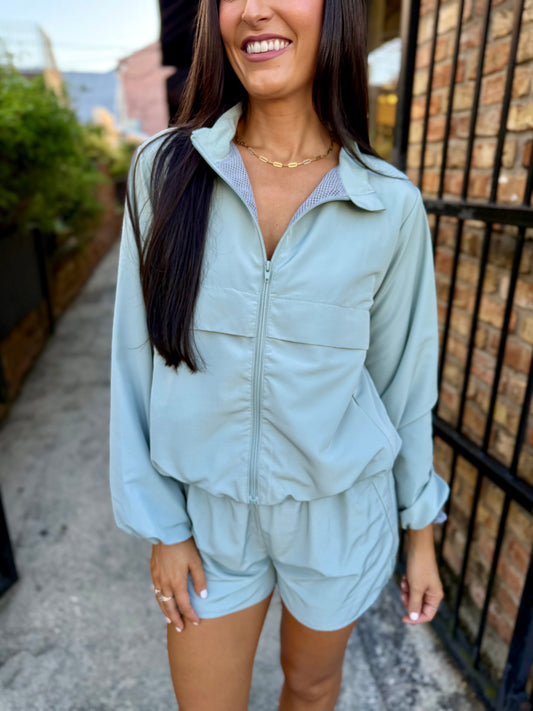 Johnson Windbreaker- Earthy Mint